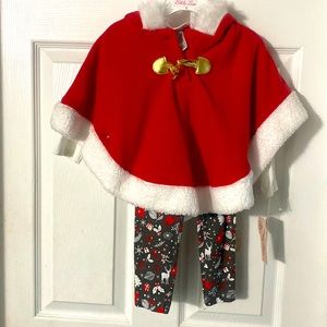 NWT Faux Fur 2T cape and pants set.